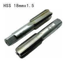 Image of 2 HSS 18mm x 1.5 Metric Taper Tap Right Hand Thread 1.5mm Pitch 88mm Length