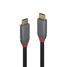Image of LINDY USB 3.2 Type C Cable, 5A PD, Anthra Line Black 1m