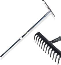 Image of 12-teeth Heavy Duty Carbon Steel Garden Rake, Soil Rake, Metal Rake
