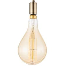 Image of Litecraft Anton Ceiling Pendant 1 Light With Oversized E27 Bulb - Antique Brass