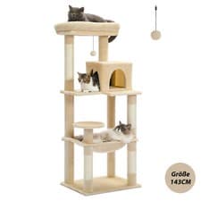 Image of PAWZ Road Cat Tree Tower Scratching Post Activity Centre Condo bed Hammock 143cm