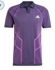Image of adidas Polo Shirt Mens AEROREADY FreeLift Pro Tennis Seamless In Purple Size XL
