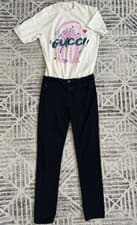 Image of AG Adriano Goldschmied Faye Mid Rise Cigarette Black Jeans Size 28R NWOT