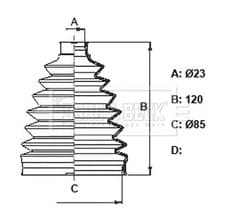 Image of BORG & BECK BCB6148 Drive Shaft Bellow Kit Front Right Left Fits Alfa Romeo Fiat