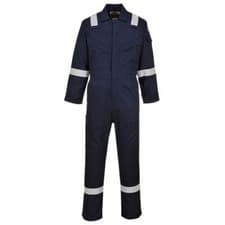 Image of BizFlame Mens Flame Resistant Lightweight Antistatic Coverall Navy Blue M 32"