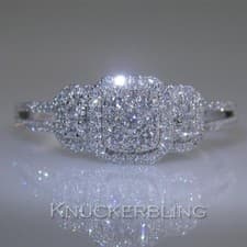 Image of 0.50ct F VS Brilliant Cut Diamond Cluster Engagement Ring in 18ct White Gold