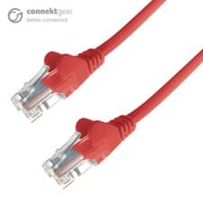 Image of 1.5m RJ45 CAT6 UTP Stranded Flush Moulded LS0H Network Cable - 24AWG - Red