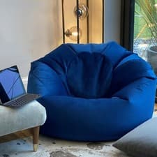 Image of Plush velvet Beanbag Chair XL Luxury Bean Bags in Plush velvet, Lounger beanbags