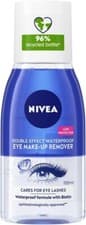 Image of NIVEA Double Effect Waterproof Eye Make-Up Remover 125ml Daily Use Face Cleanser