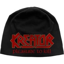 Image of Kreator Beanie Hat Pleasure To Kill Band Logo new Official Black Unisex Jersey