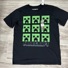 Image of Mojang Minecraft Boy's Creeper Faces Graphic Print T-Shirt - NWT