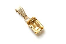Image of 9ct Gold Small Citrine Pendant no Chain Gift Boxed Necklace Made in UK
