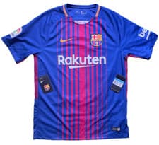 Image of BNWT 2017 2018 BARCELONA HOME NIKE FOOTBALL SHIRT KIDS 10-12 YEARS