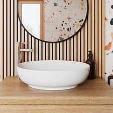 Image of Oval Countertop Basin Gloss White - 505 x 398mm Ceramic Bathroom Modern