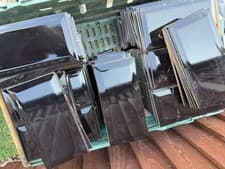 Image of Johnson Tiles Bevel Brick Gloss Black Tile 200 x 100mm - Qty 373