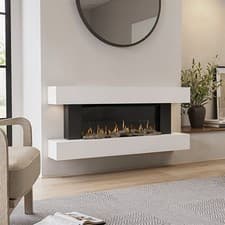 Image of White Wall-Mounted Electric Smart Fire Place with Surround - 52 Inch - A AGL010W