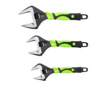 Image of Heavy Duty Adjustable Wrench Spanner Extra Wide Jaw 6" 8" 10" 12" 0-60MM Opening