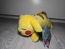 Image of Pokemon Sleeping Pikachu Plush Tomy Small Soft Toy Cute Cuddly - 23cm