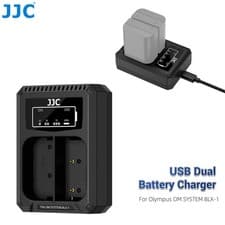 Image of JJC BLX-1 USB Dual Battery Charger for Olympus OM SYSTEM OM-3 OM-1 Mark II OM-1