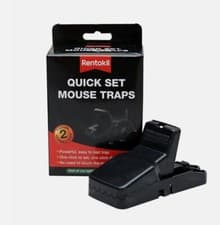 Image of Rentokil Quick Set Mouse Traps Easy Traps Rodent Control Trap 2 Pack