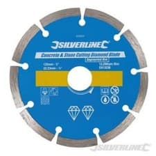 Image of Silverline Concrete & Stone Cutting Diamond Blade 125 x 22.23mm Segmented Rim...