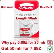 Image of Colgate Total Pro Gum Health Floss - 50 mtr. Unflavoured, Daily oral hygiene