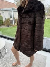 Image of Hobbs London Faux Fur Ros Coat chocolate size petite medium 12/14 , with tags