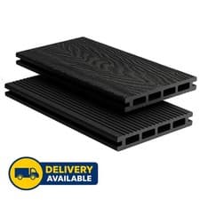 Image of WPC Composite Decking Boards 3.6m Charcoal | Garden Decking | Anti-Slip