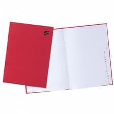 Image of (PACK x5) 5 Star Manuscript Notebook Casebound 70gsm Ruled Indexed 192pp A4 Red