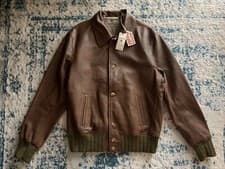 Image of LVC LEVI'S VINTAGE CLOTHING STRAUSS LEATHER JACKET RYE men size M very rare