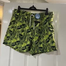 Image of Regatta Men’s Loras Swim Shorts Green Palm Print Size 3XL