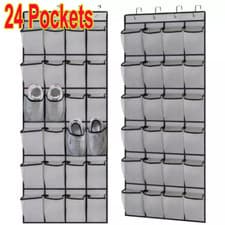 Image of 24 Pockets Over Door Hanging Shoe Rack Tidy Storage Holder Hanger Organisers