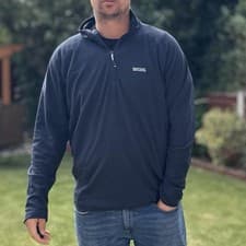 Image of Regatta Dark Navy Fleece Jacket Men's Size XXXL Half Zip Striped Sweater Jumper