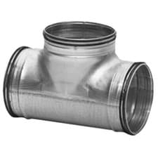 Image of Reduced T-piece Pipe Connector 100 mm 125 mm Ventilation Duct Branch