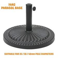 Image of 14kg Parasol Base Umbrella Stand Patio Garden Heavy Duty Weighted Black Outdoor
