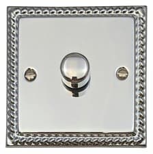 Image of G&H MC521 Monarch Roped Polished Chrome 1 Gang 2 Way LED Dimmer Switch