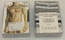 Image of Cocovin London MENS BOXERS TRUNKS 3 PACK CLASSIC FIT COTTON STRETCH SIZE S to XL