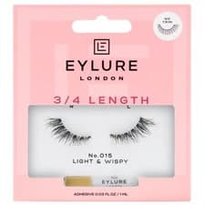 Image of Eylure False Lashes with Lash Glue - 015 - 3/4 Length Lightweight Faux Wispies
