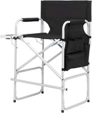 Image of 26" Tall Directors Chair Height Seat Folding with Side Table Storage Bag, Portab
