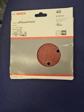 Image of Bosch Red Wood Sanding Disc 150mm 150mm 40g Pack of 5