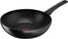 Image of Tefal Stone Wok 28 cm Titanium Black Thermo Signal Non-Stick Coating All Hobs