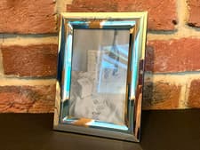 Image of Silver Plated 6"x8" 25 Years Together Silver Anniversary Photo Frame Photo 4"x6"