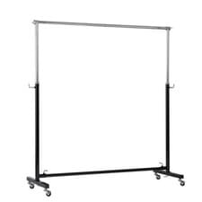 Image of Black & Chrome Mobile Adjustable Clothes Rail Garment Rack with wheels H1920 x W