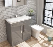 Image of Ormiston 800mm Bathroom Vanity Unit with Basin FS Pre-Built Light Grey