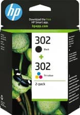 Image of HP 302 Black and Colour Ink Cartridge Combo Pack - X4D37AE