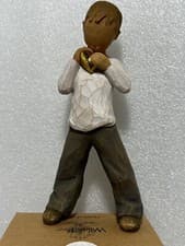 Image of Willow Tree Heart of Gold Sculpted figure Boy Gold Heart Gift Card included New