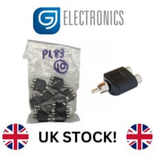 Image of RCA Plug / 2 x RCA Socket Adaptor (x10 pieces)