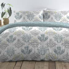 Image of Duvet Cover Bedding Collection Emily Floral Reversible Dreams & Drapes Duck Egg
