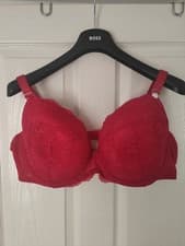 Image of Ann Summers Women's Red Plunge Bra 44F Brand New