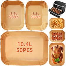 Image of 150PCS Air Fryer Liners for Ninja Foodi Flexdrawer AF500UK 10.4L & Duronic AF34